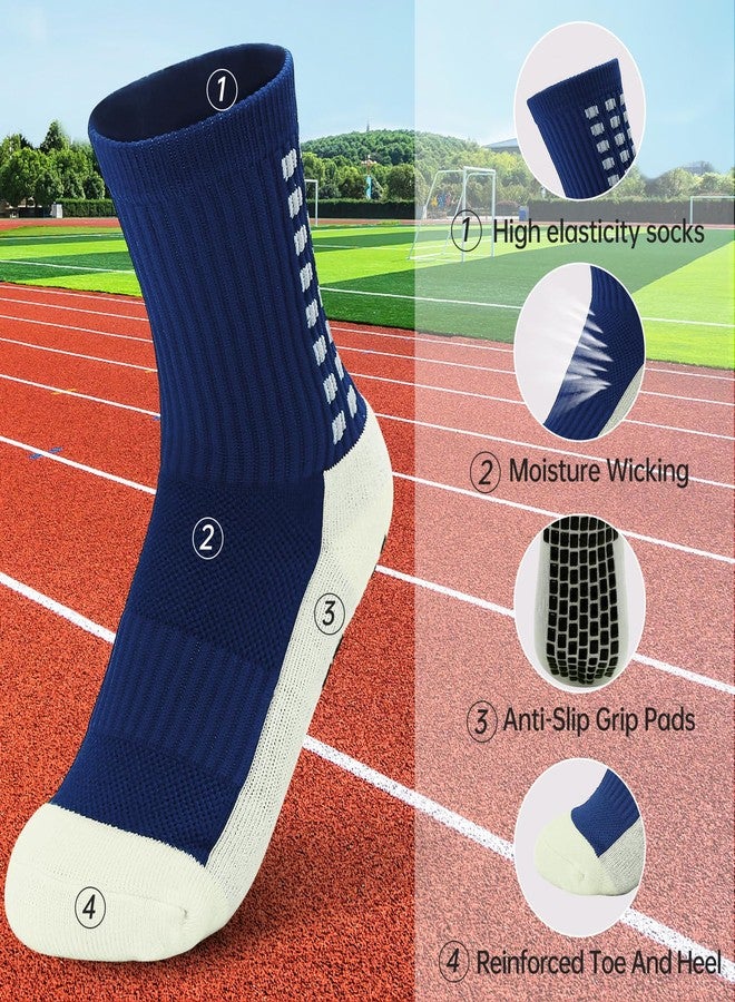 Yufree Youth Grip Soccer Socks - Boys and Girls Athletic Sport Socks for Baseball Football Basketball Hockey Rugby 4 Pcs (Mixed) - Image 3